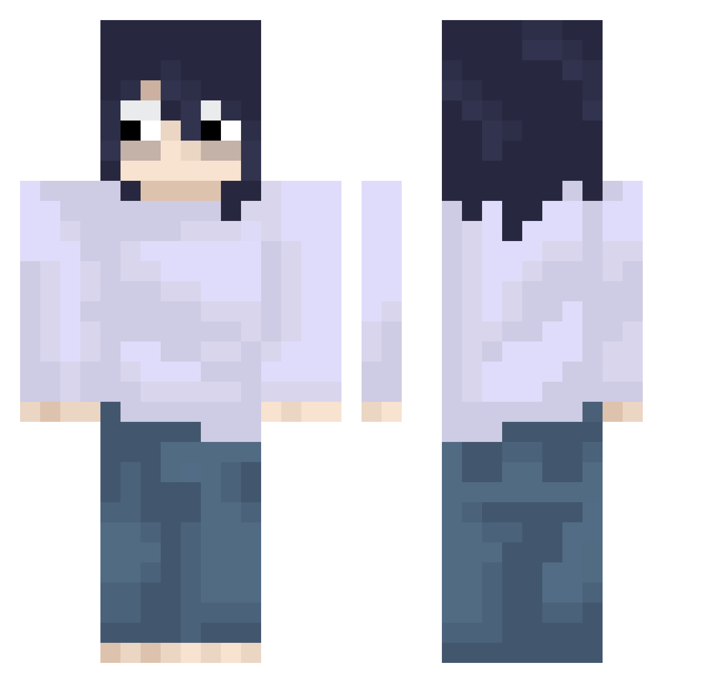 novolos Minecraft skin, front and back view