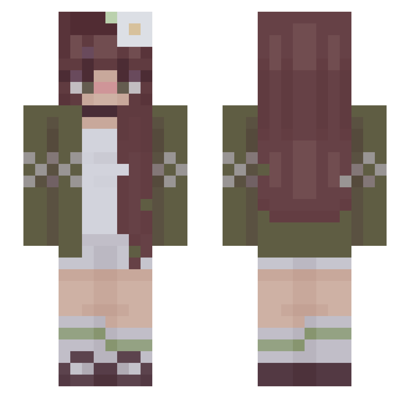 Dalcanton Minecraft skin, front and back view