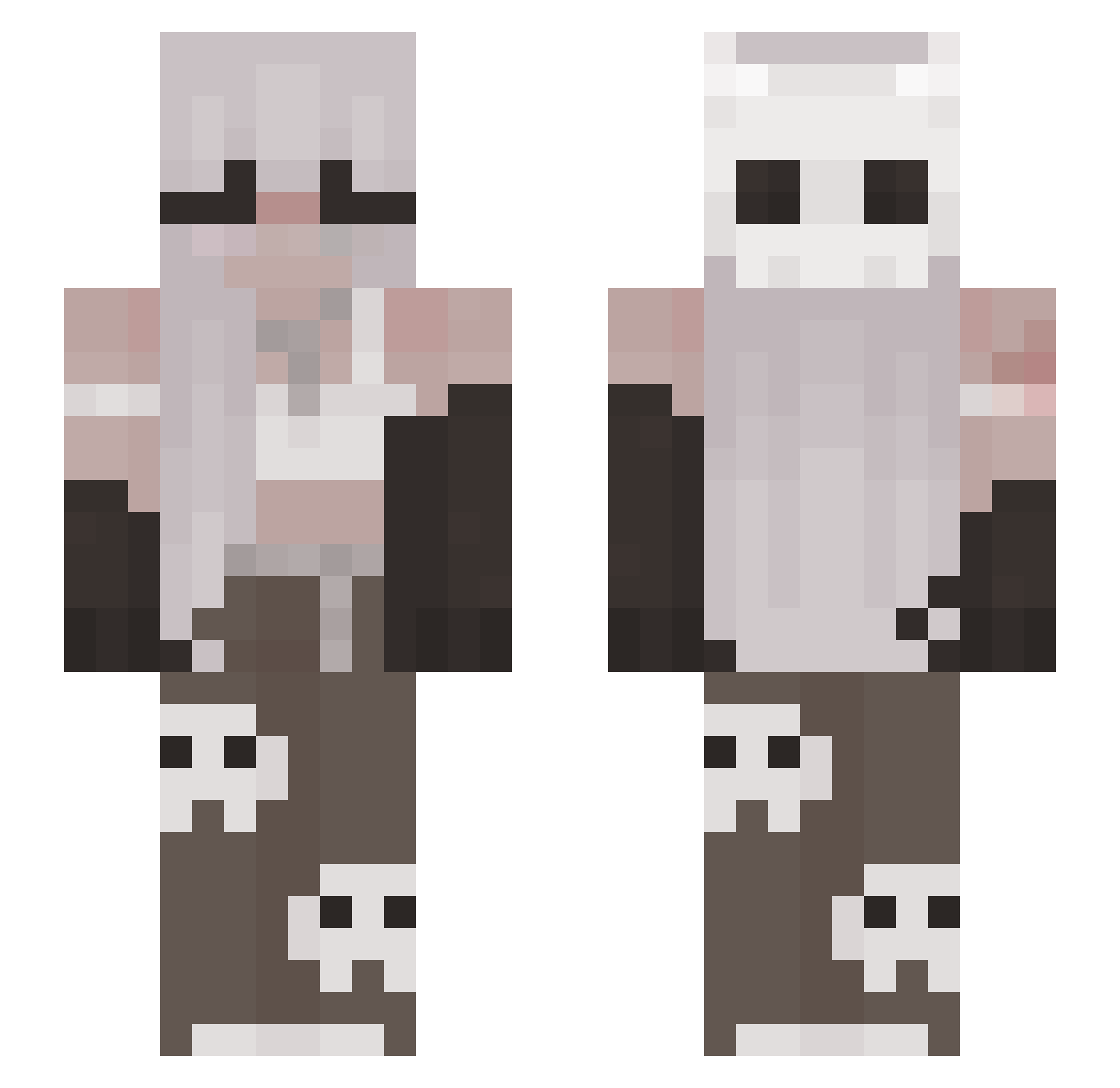 ItzChristina Minecraft skin, front and back view