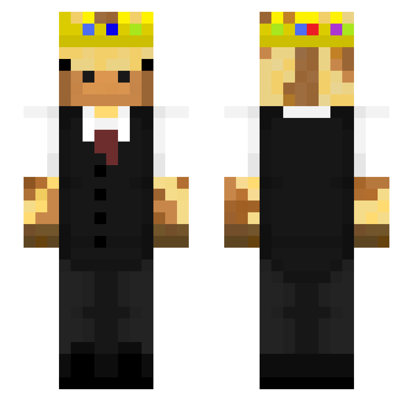hitcannon Minecraft skin, front and back view