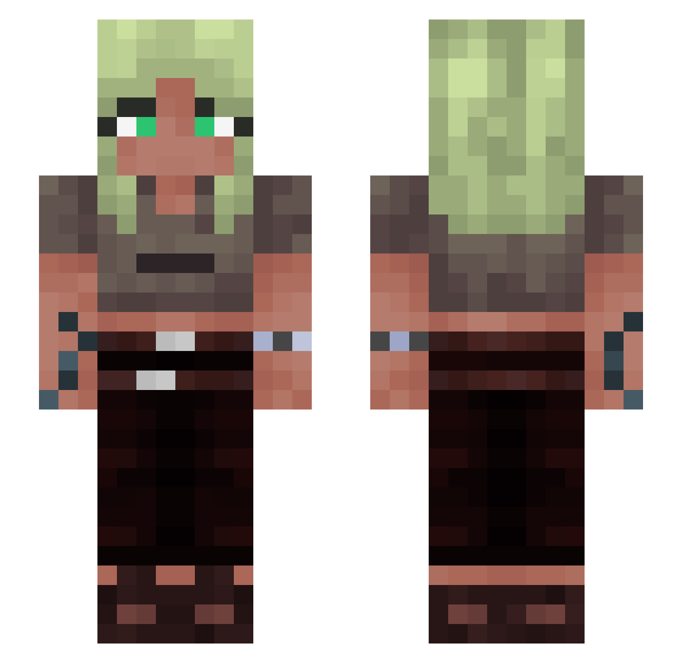 sjwj Minecraft skin, front and back view