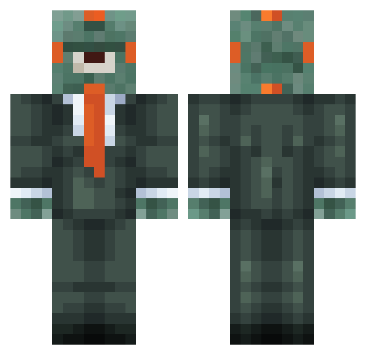 FloppyBoiPro Minecraft skin, front and back view