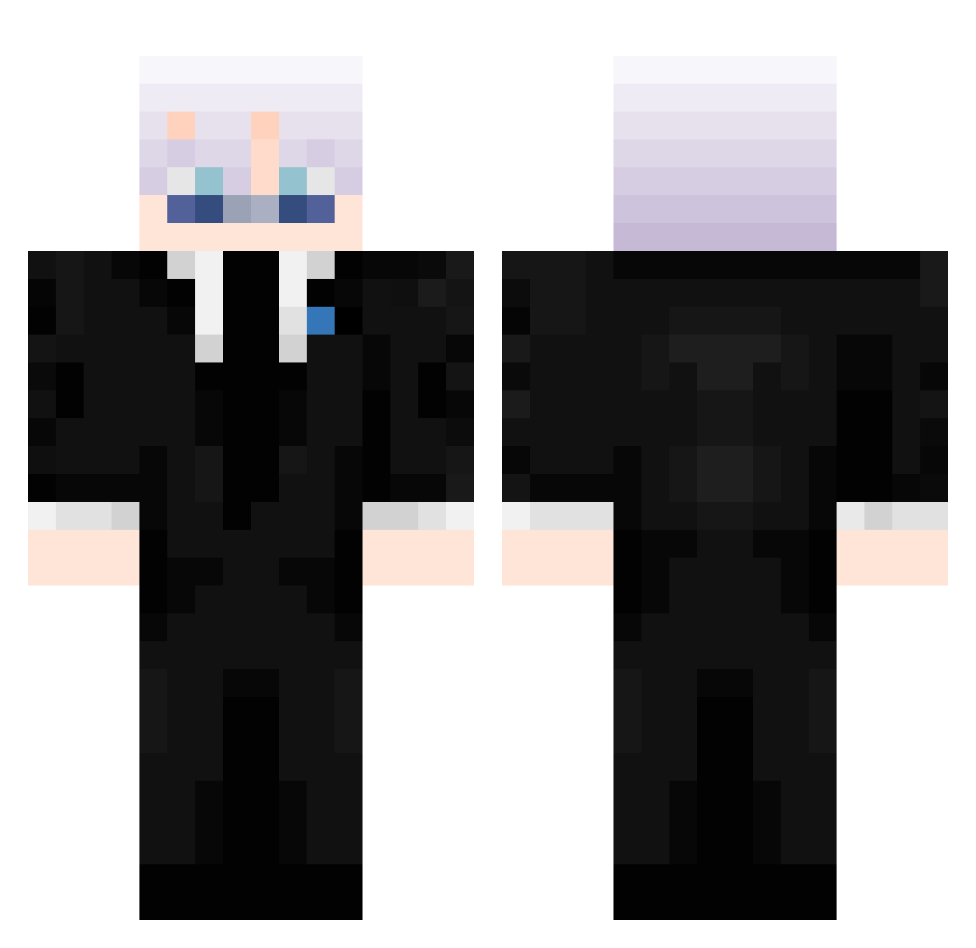 3zoooze Minecraft skin, front and back view