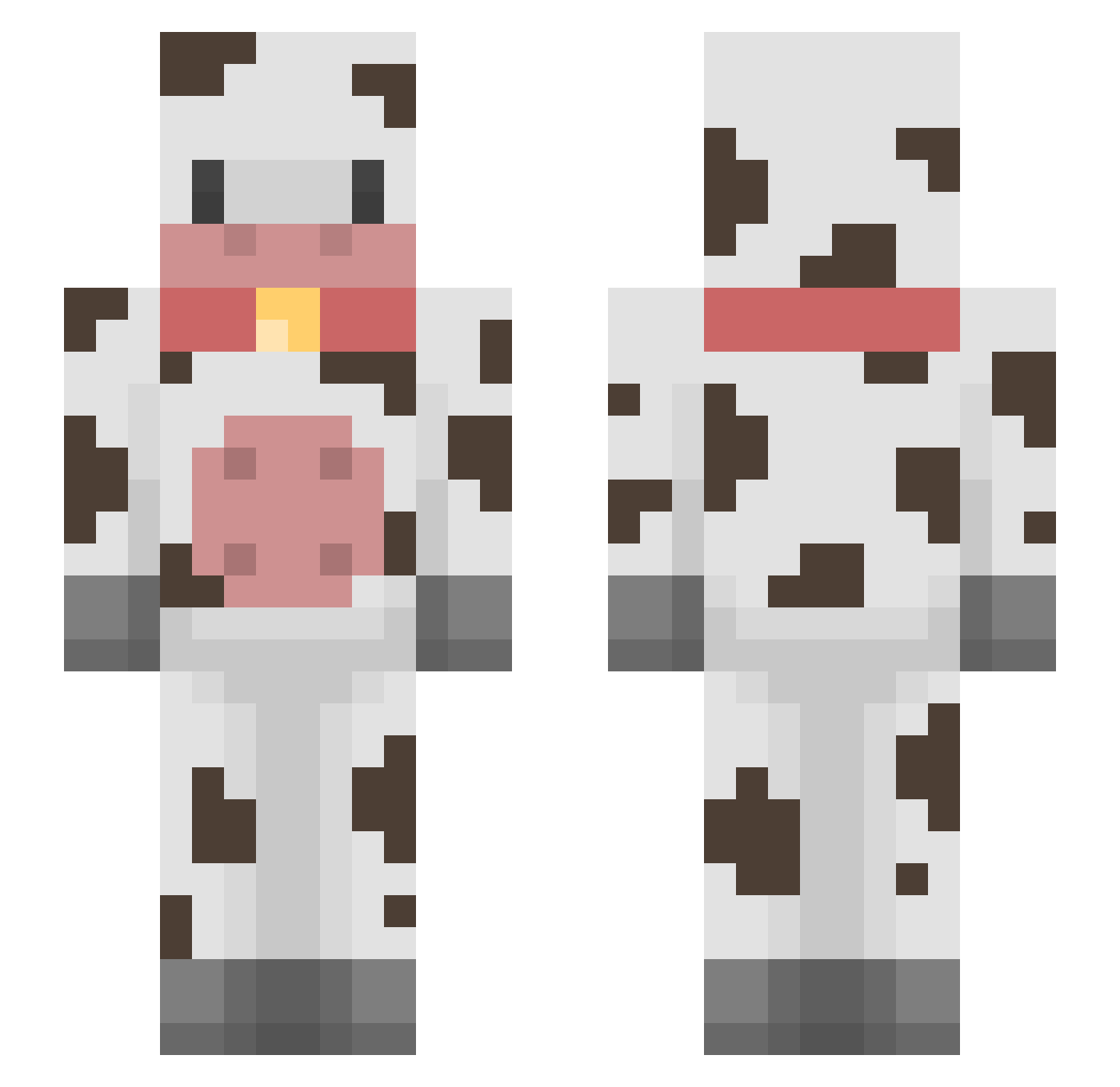 Imthemilk Minecraft skin, front and back view