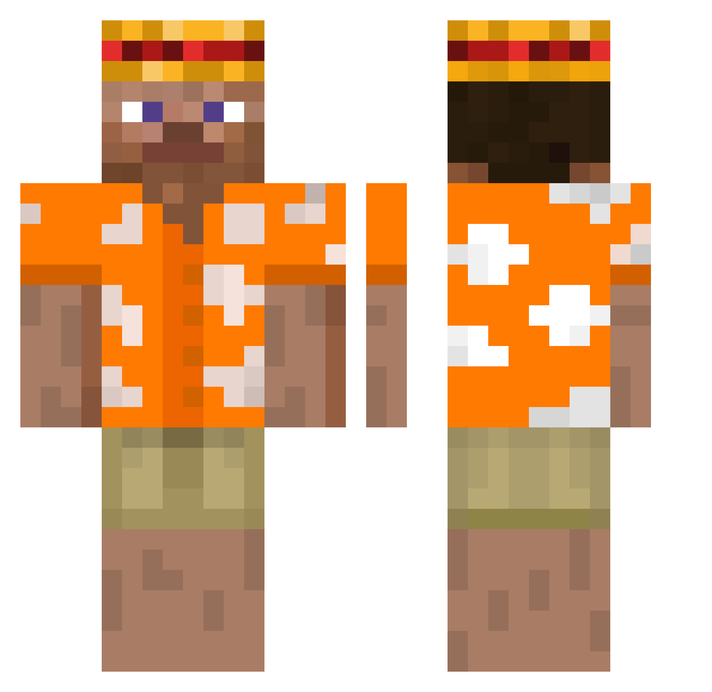 Catto10 Minecraft skin, front and back view