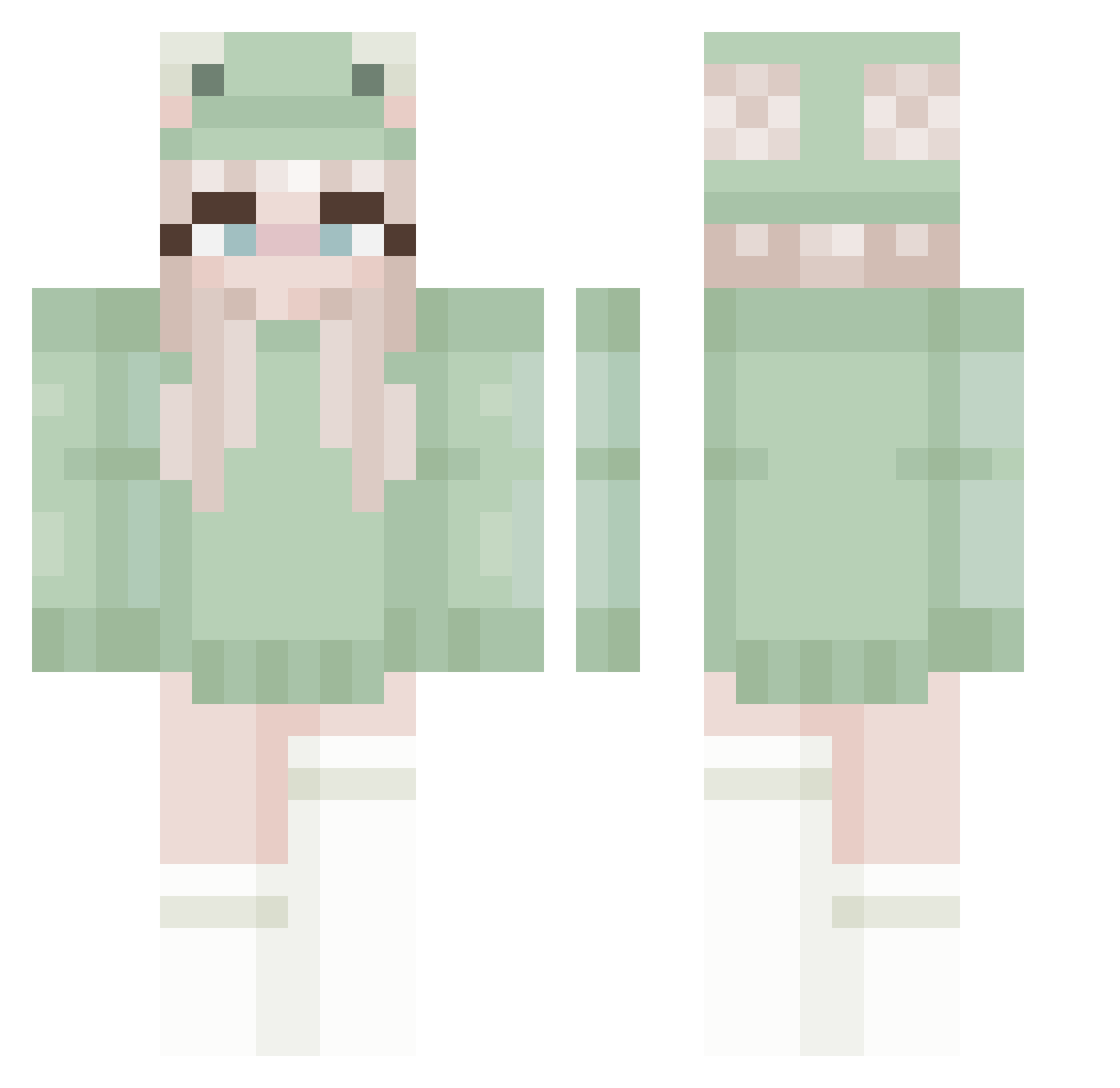johkee Minecraft skin, front and back view