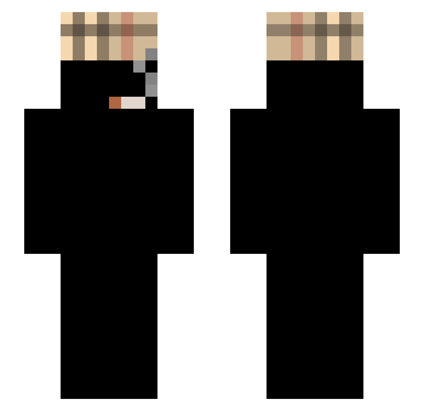 Spinelessness Minecraft skin, front and back view