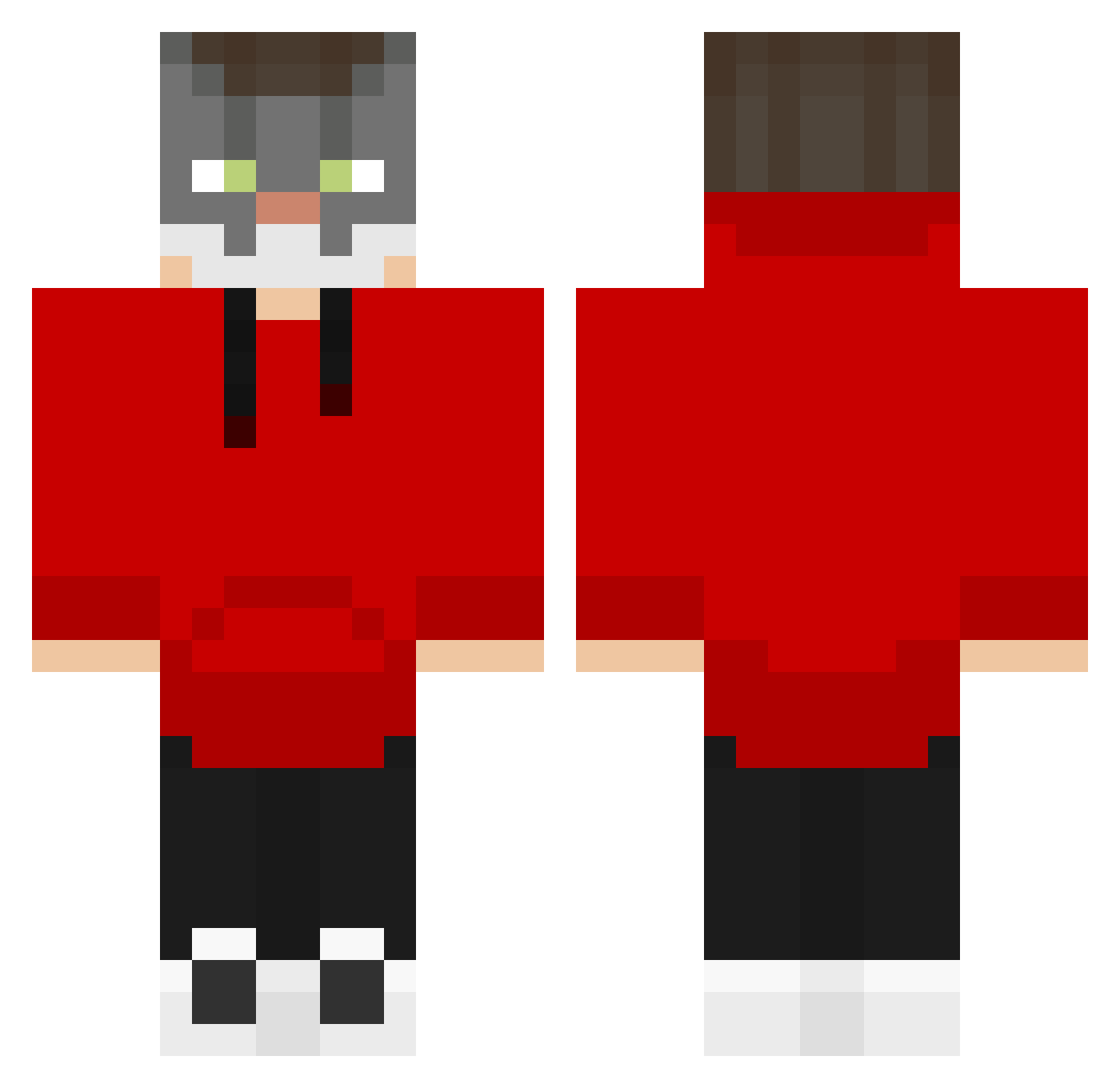 McFraancks Minecraft skin, front and back view