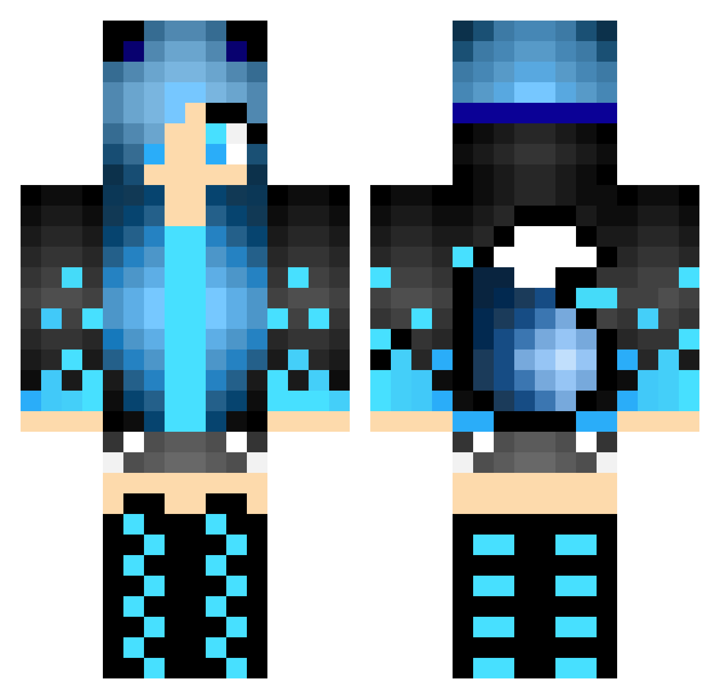 JynxPlayz_ Minecraft skin, front and back view