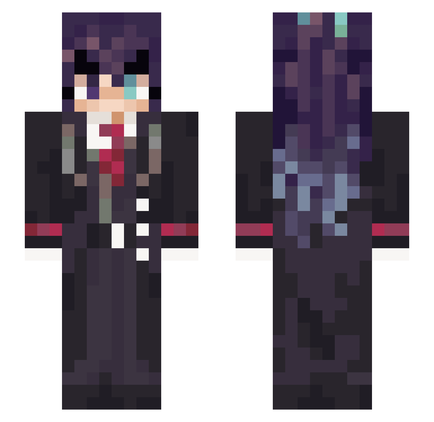 AngryFilipino Minecraft skin, front and back view
