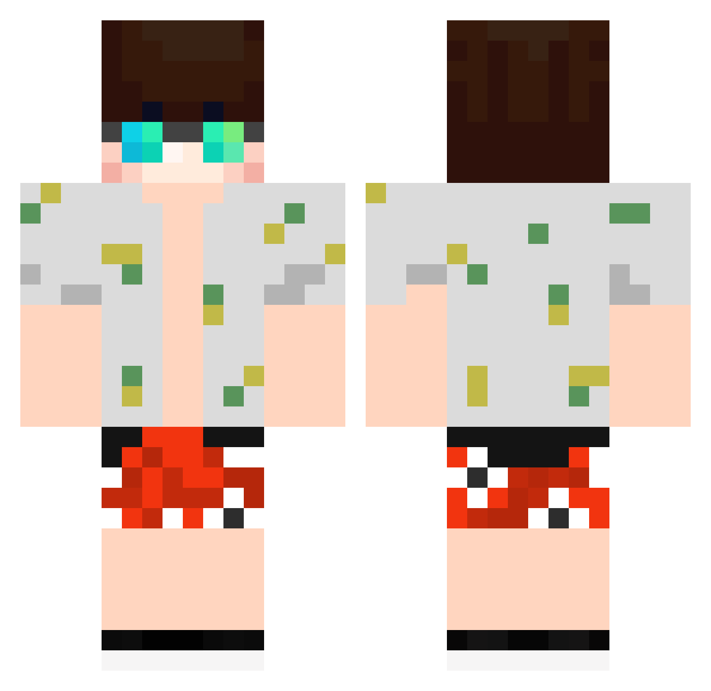 Seenai Minecraft skin, front and back view