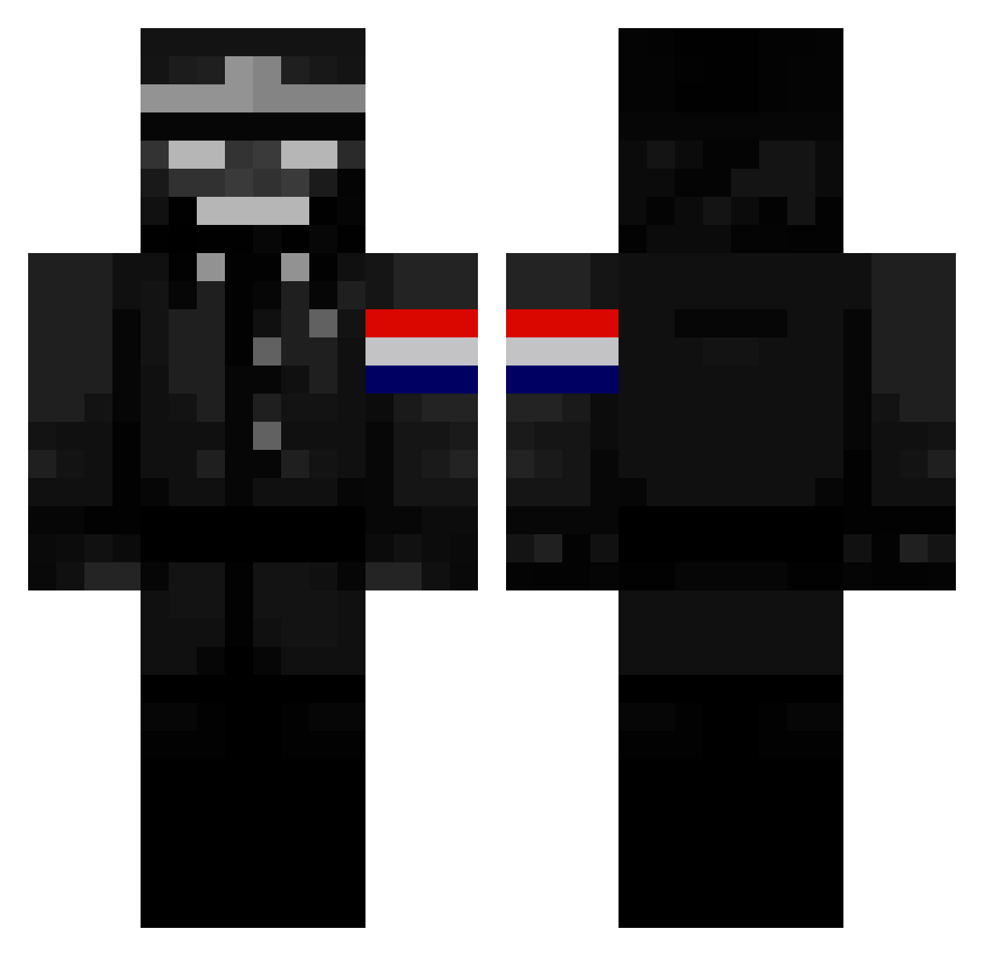 SkadonMC Minecraft skin, front and back view