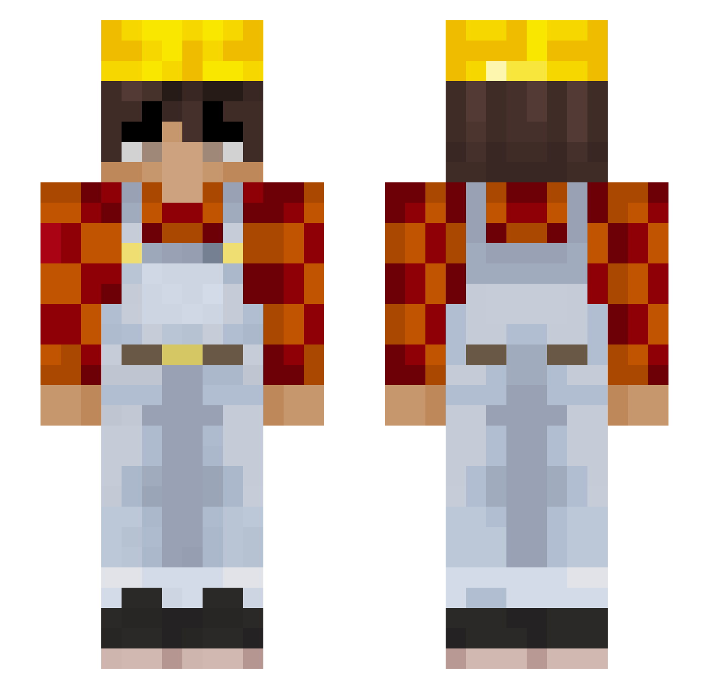 Katzis Minecraft skin, front and back view