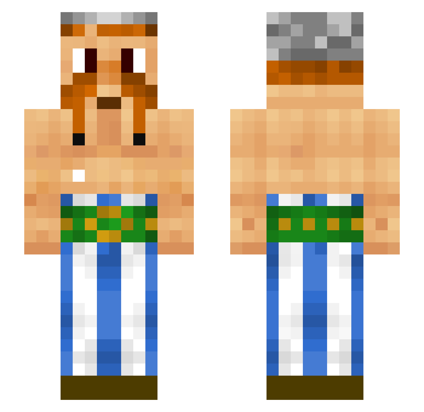 MacBrook Minecraft skin, front and back view