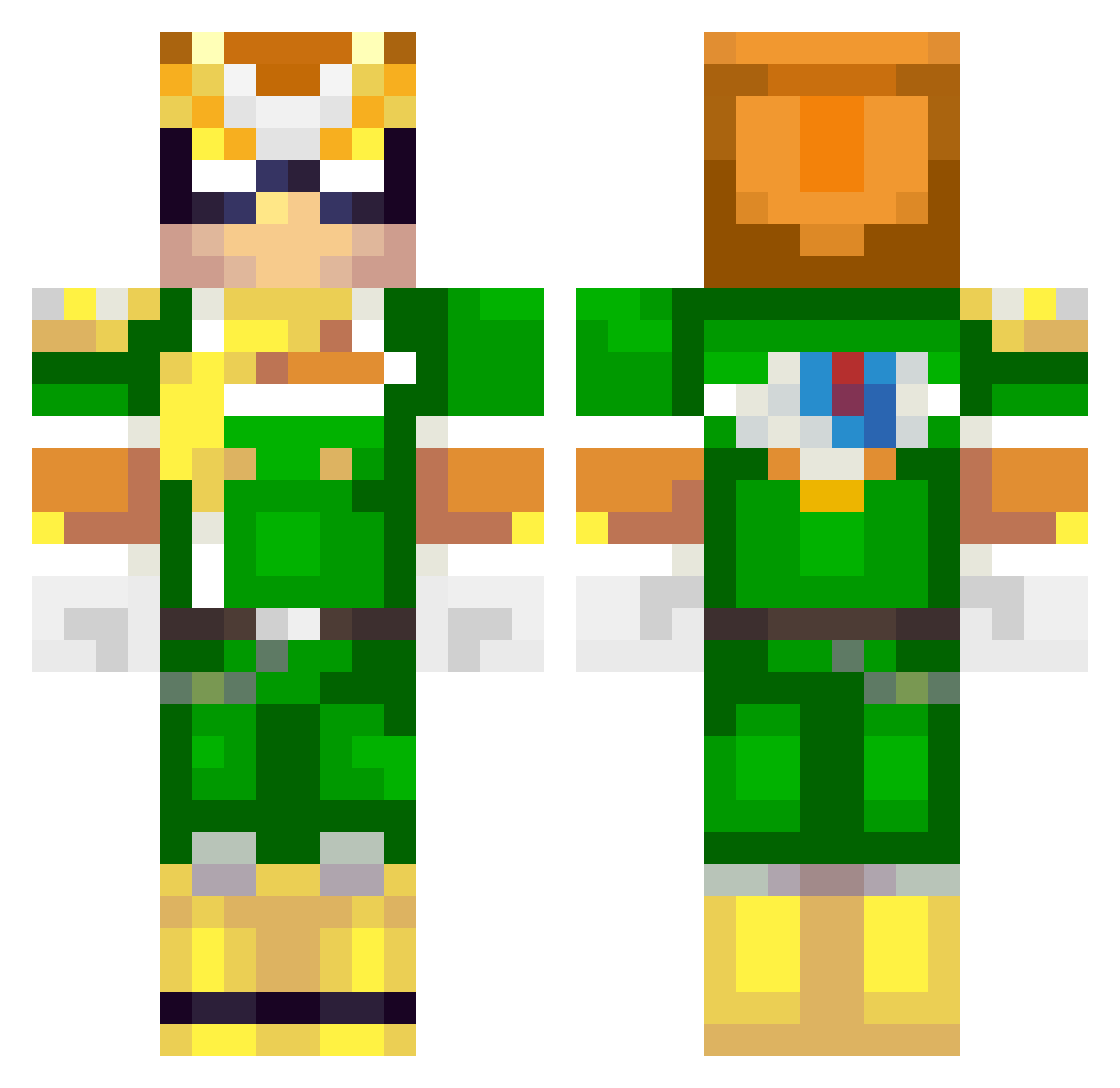 Derp_Bucket Minecraft skin, front and back view