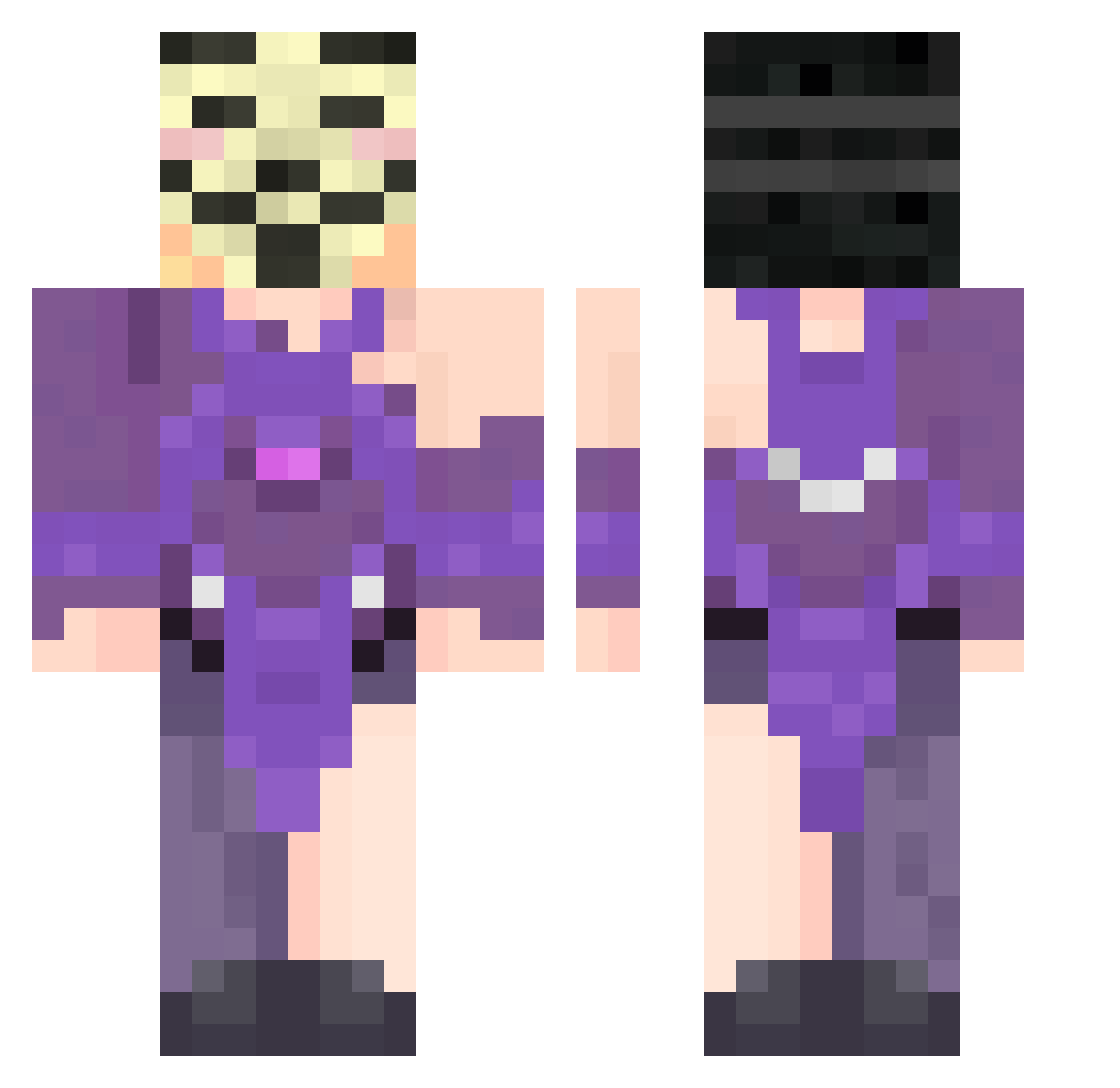 vetmore Minecraft skin, front and back view