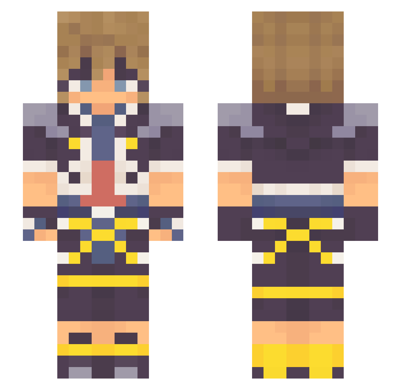 Kaiservxlt Minecraft skin, front and back view