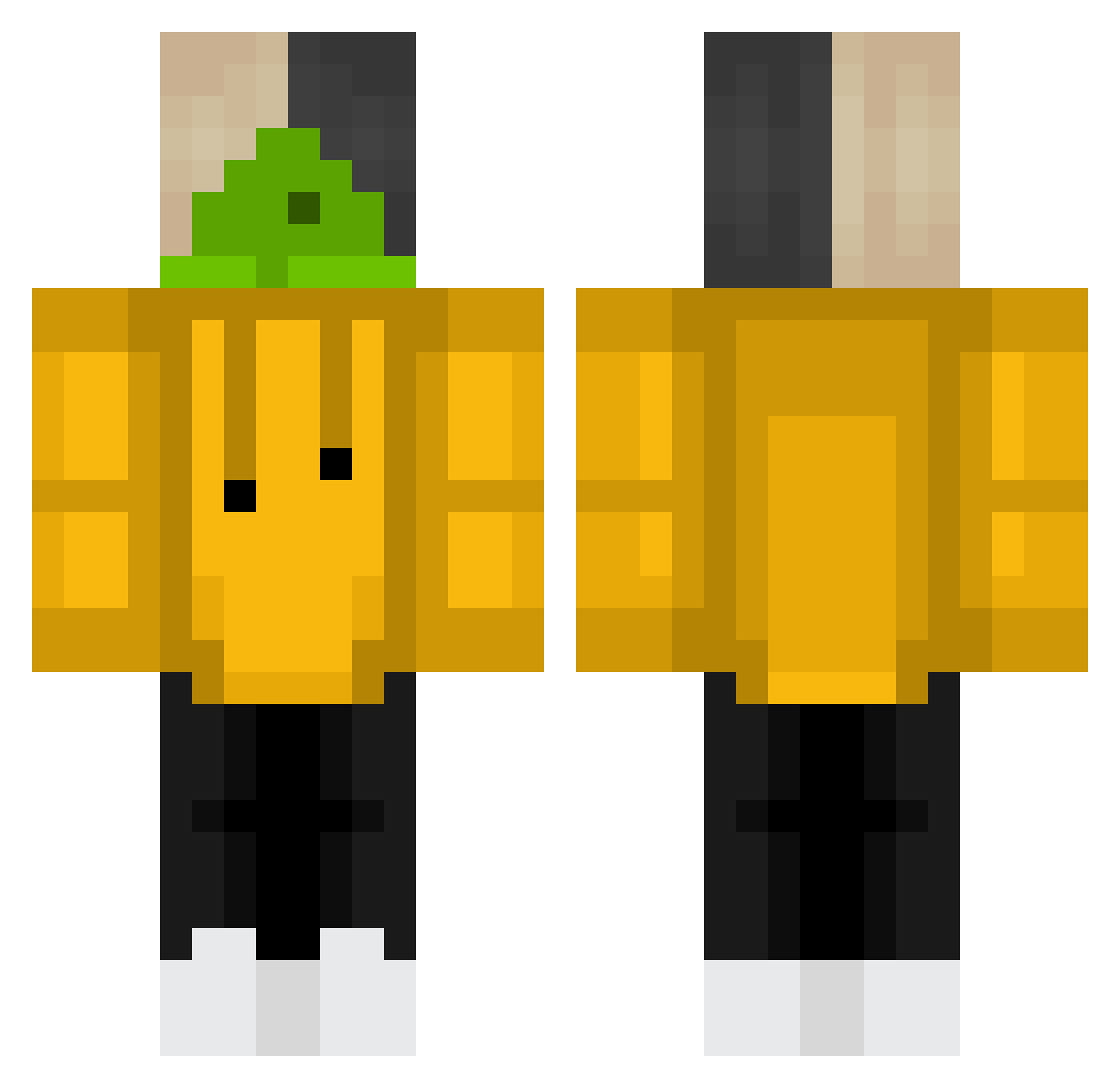 xxxparpetas Minecraft skin, front and back view