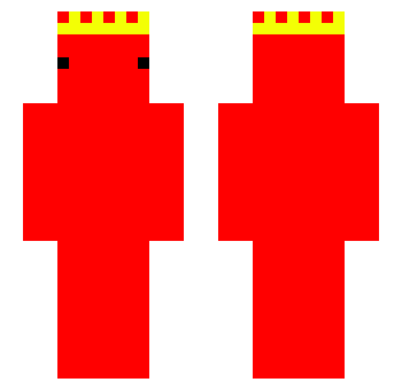 Teezbruh Minecraft skin, front and back view