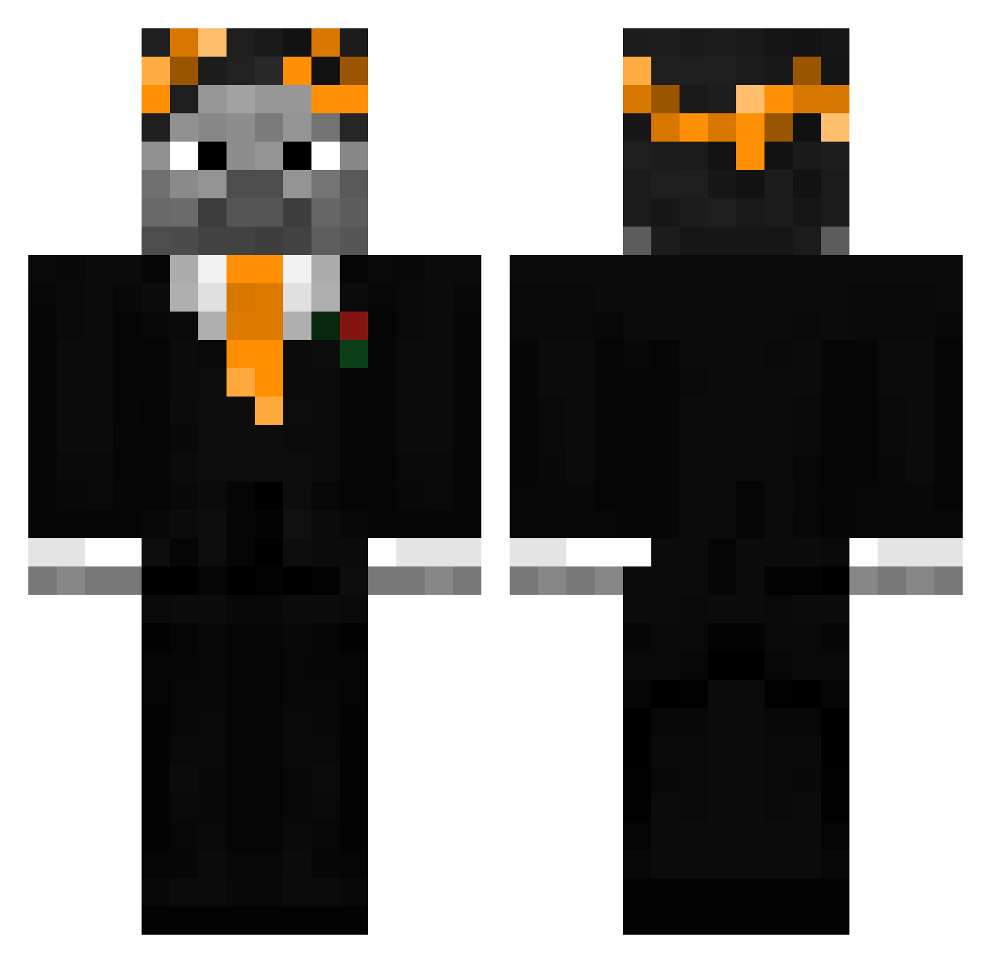 wvkee1 Minecraft skin, front and back view