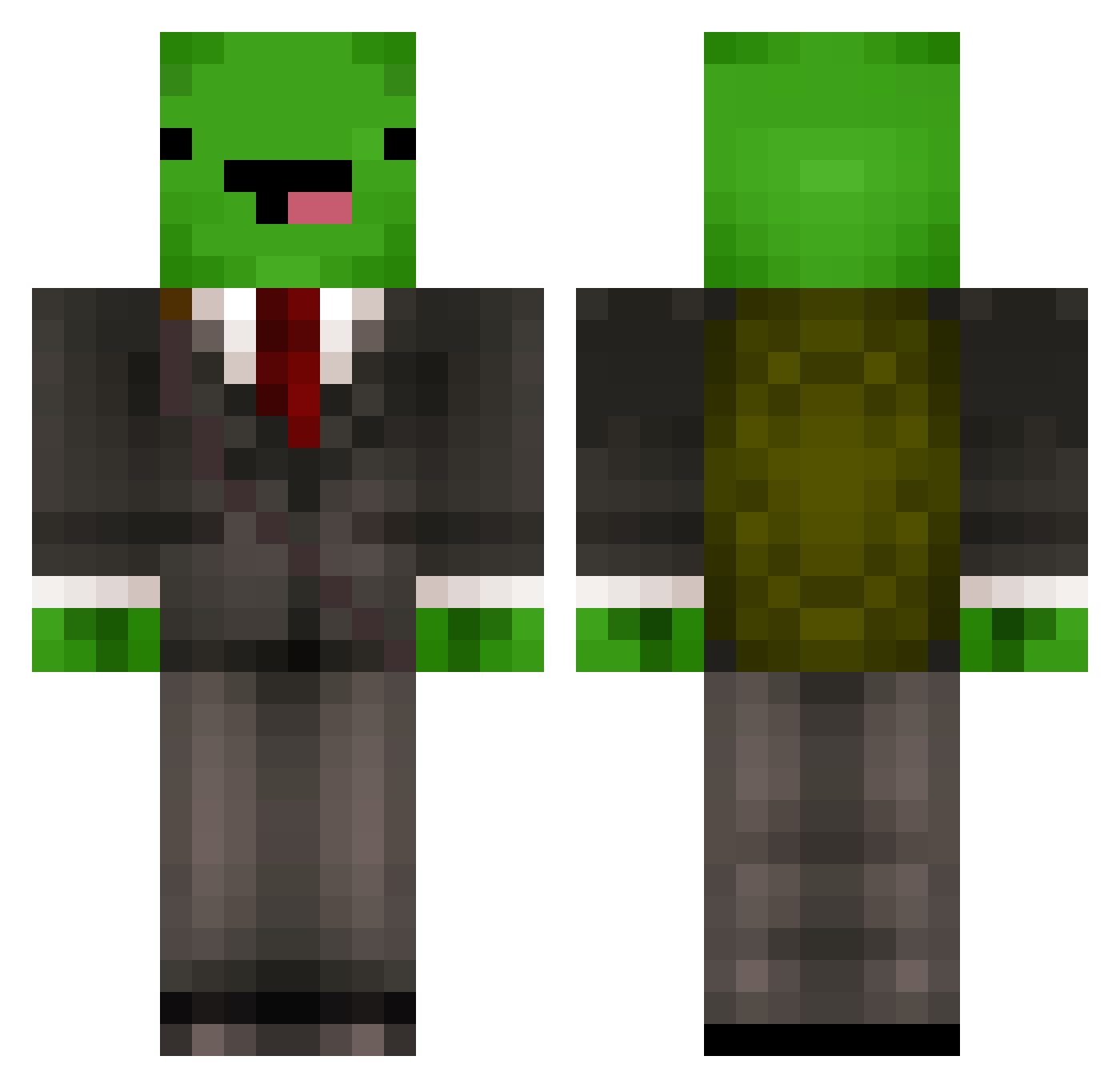 SGFja2Vy Minecraft skin, front and back view