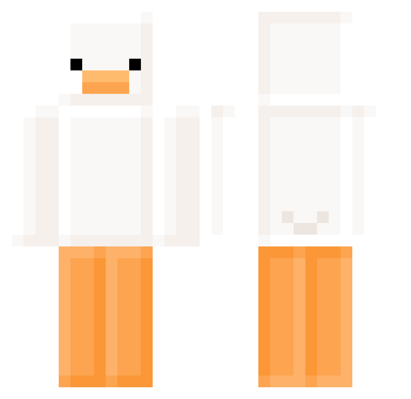 Evvy Minecraft skin, front and back view