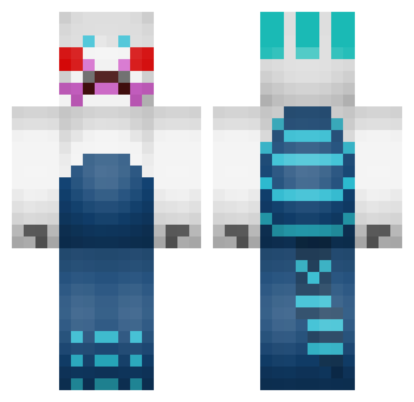 Kundiin Minecraft skin, front and back view