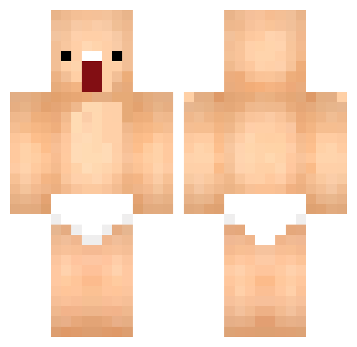 xyusufcrafterx Minecraft skin, front and back view