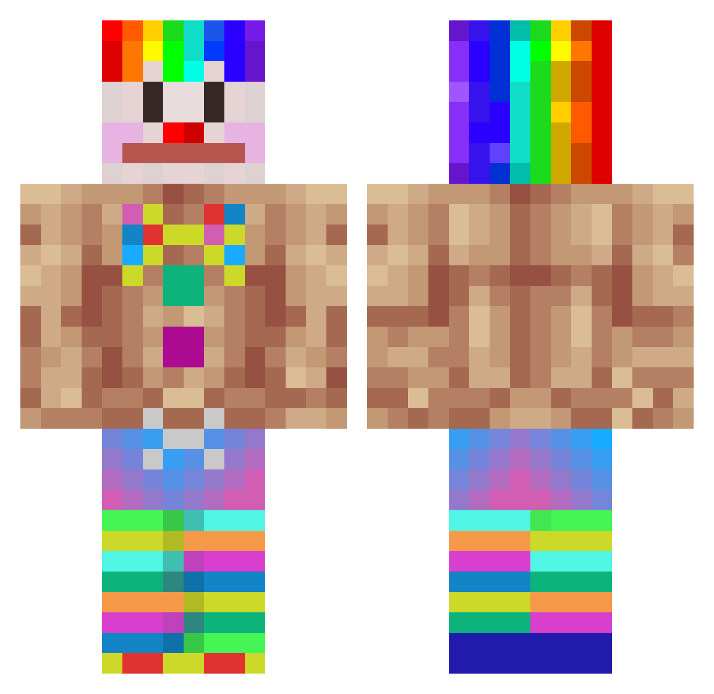 kamerici Minecraft skin, front and back view