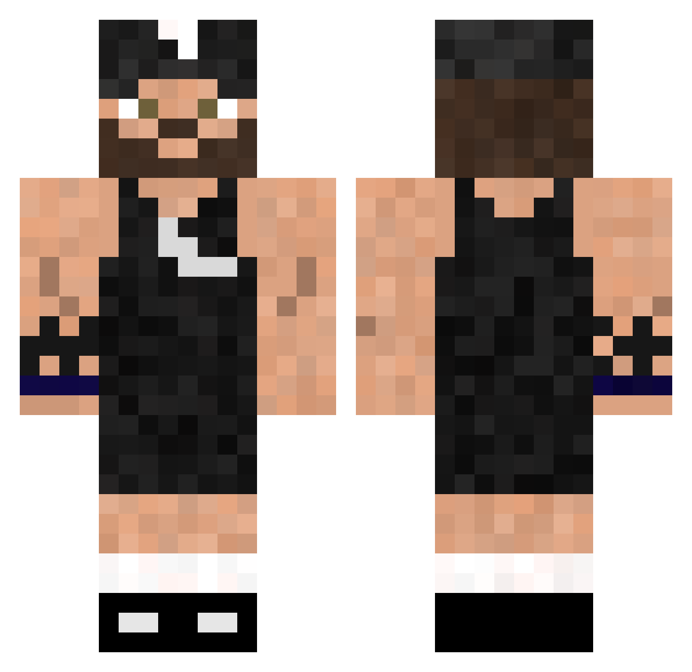 FlyingMatias Minecraft skin, front and back view
