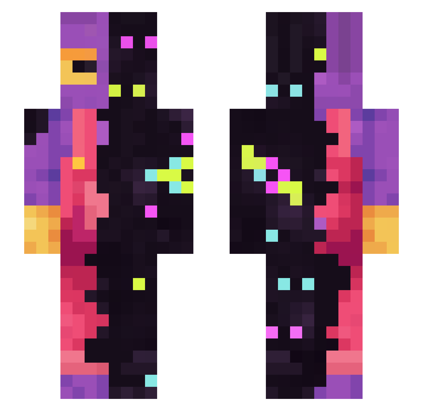 ManImHigh Minecraft skin, front and back view