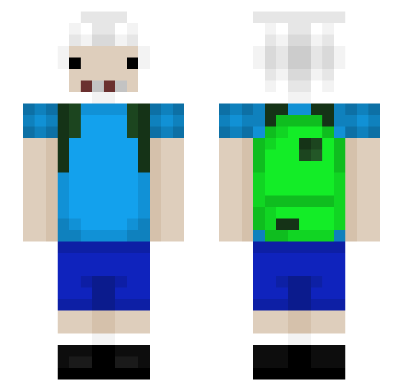 Xuqe01 Minecraft skin, front and back view