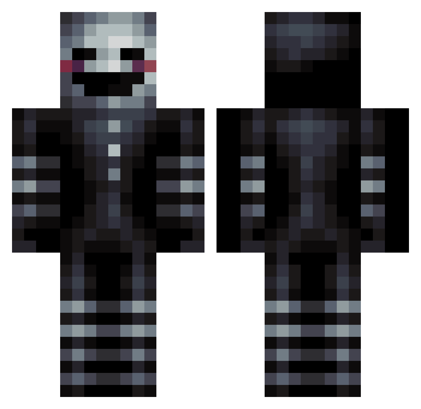 Louvar Minecraft skin, front and back view