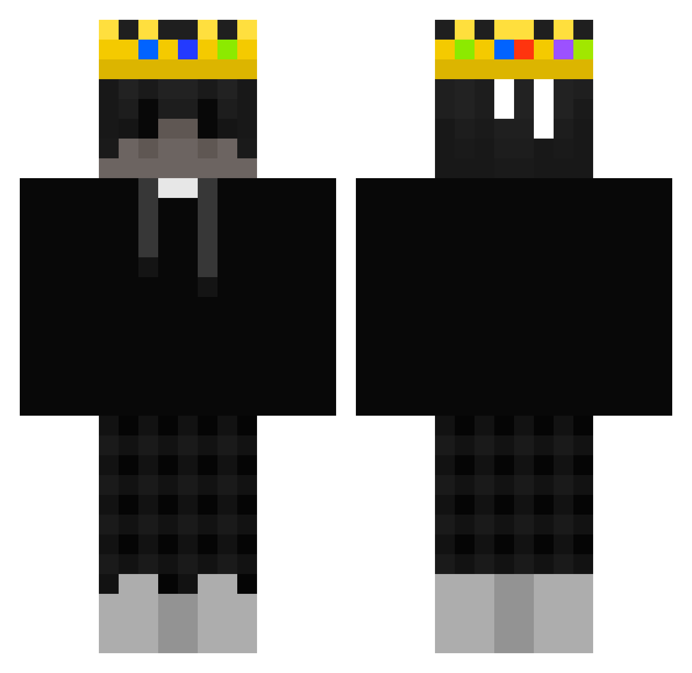 TheCurry Minecraft skin, front and back view