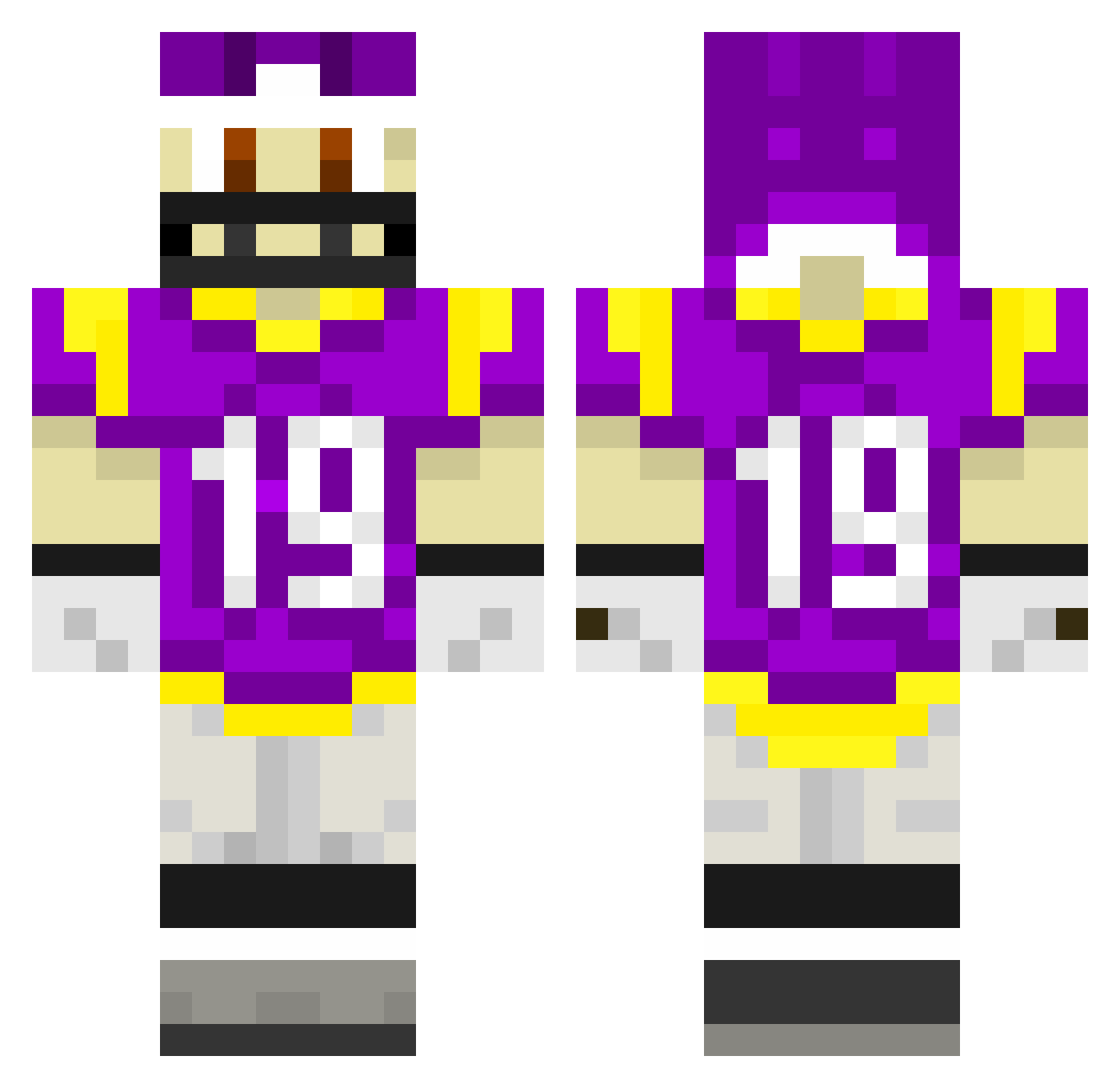 TheNextAnubis Minecraft skin, front and back view