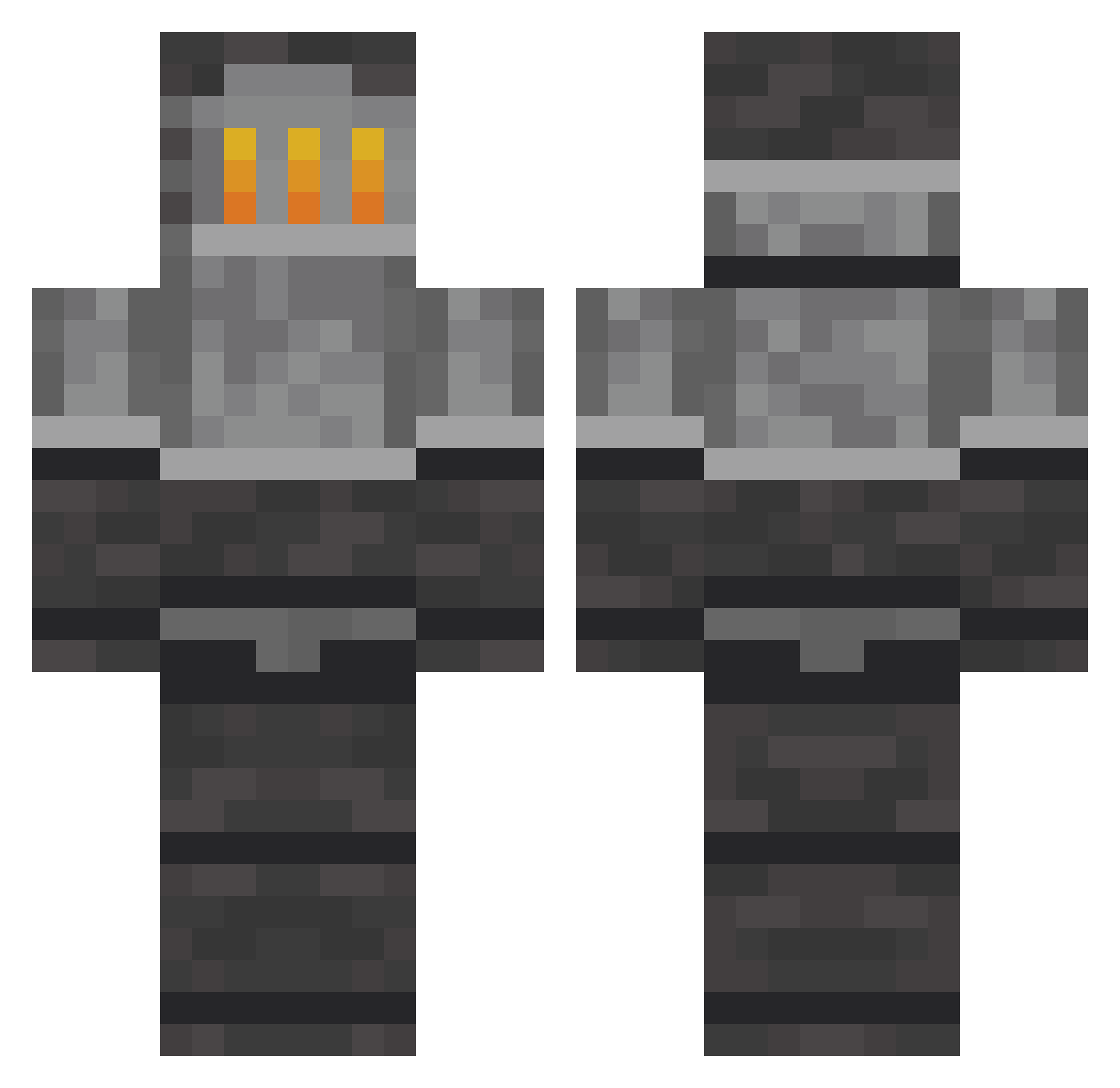 Tankateer Minecraft skin, front and back view