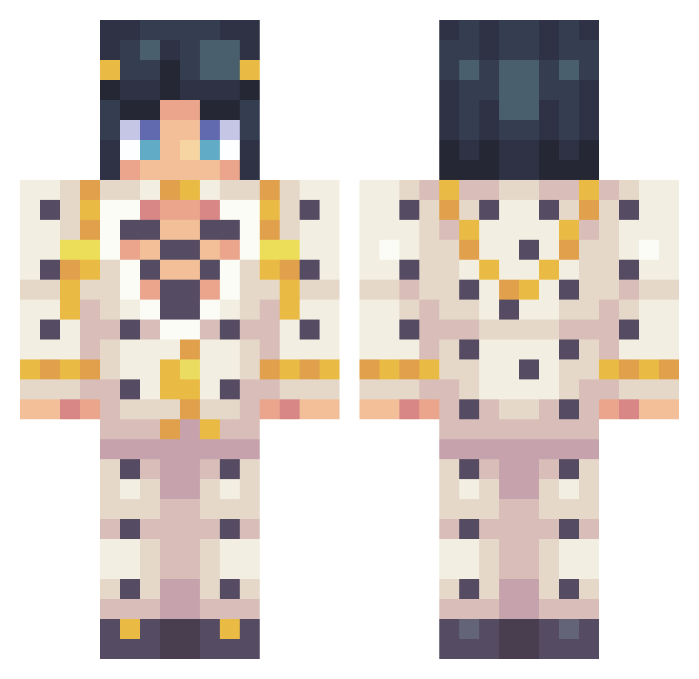 FriedRat2 Minecraft skin, front and back view