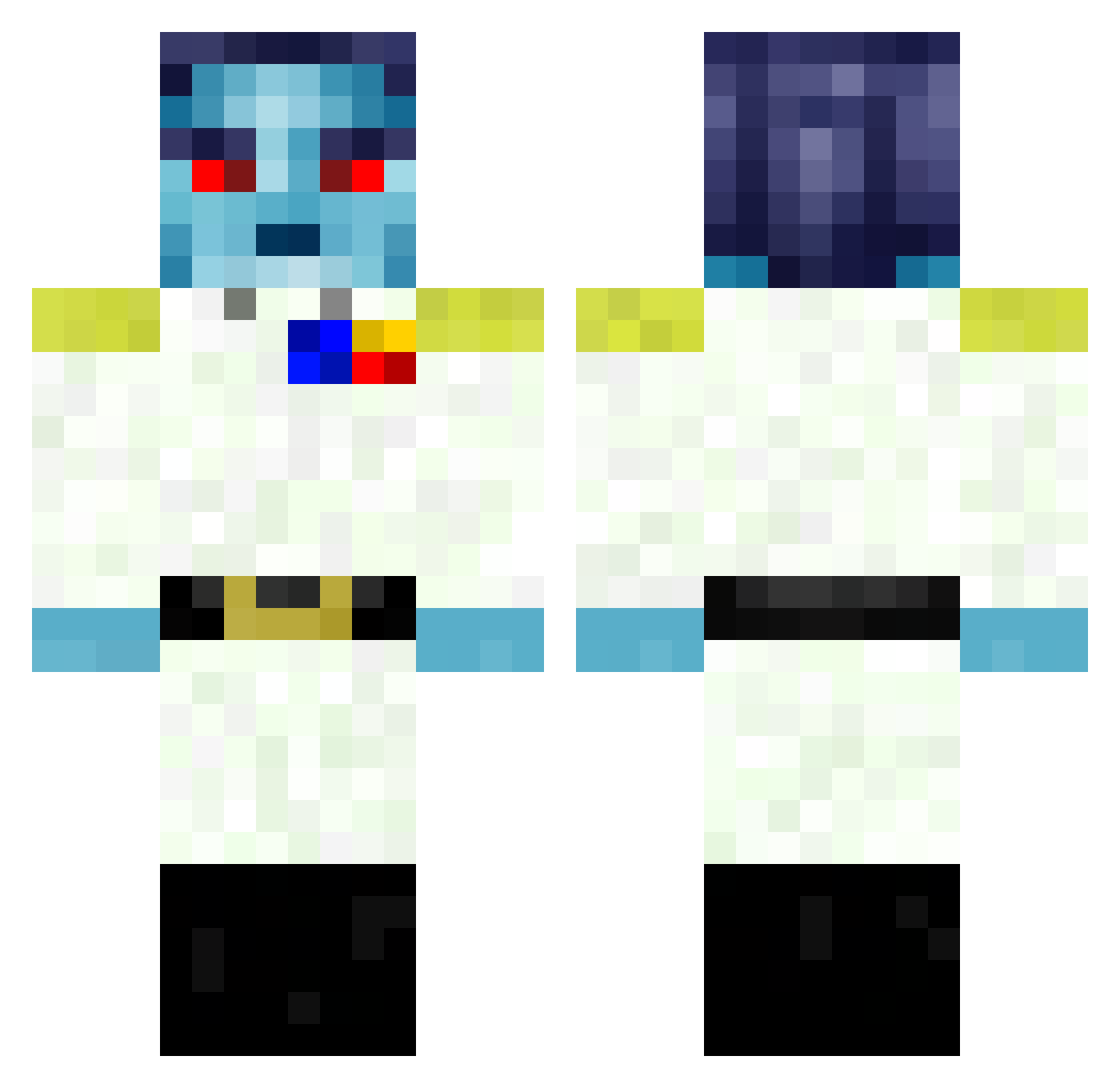 Picoscope Minecraft skin, front and back view