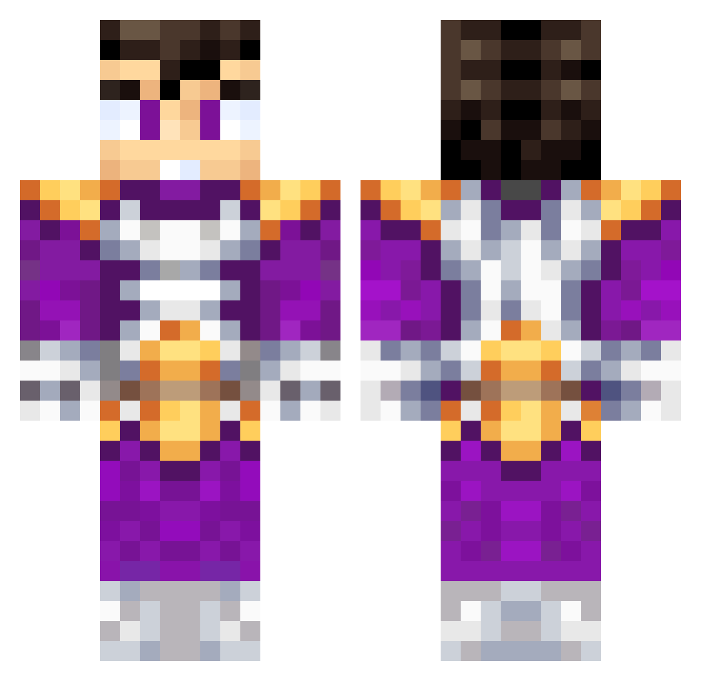 AngQ Minecraft skin, front and back view