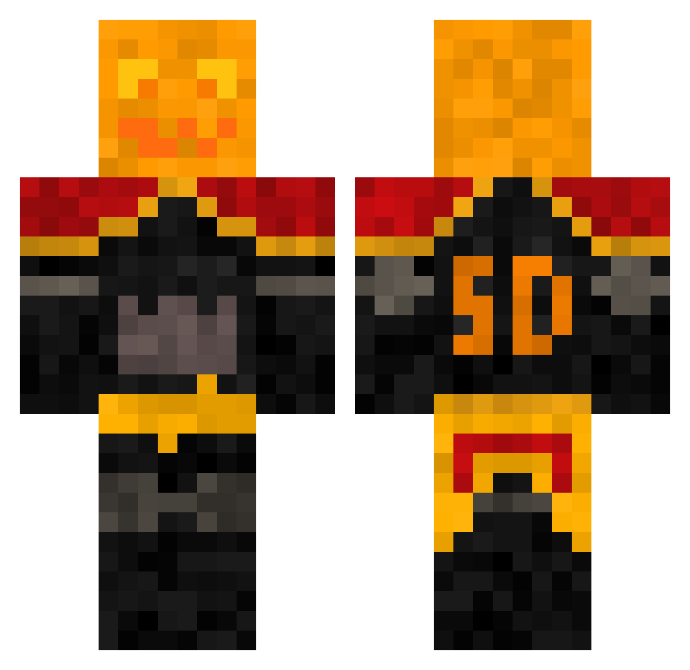 SavingDead Minecraft skin, front and back view
