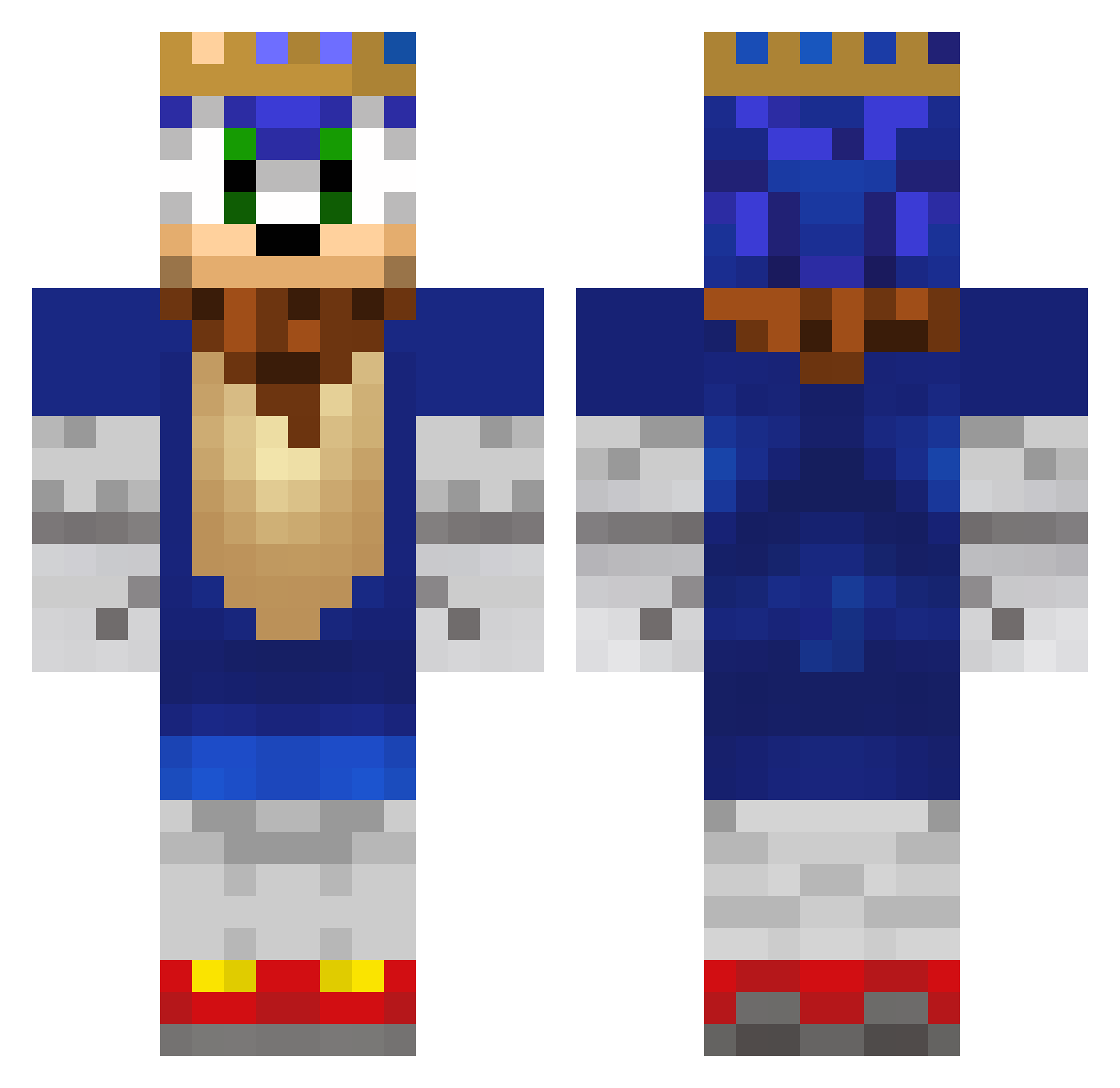 Malik_JoJo Minecraft skin, front and back view