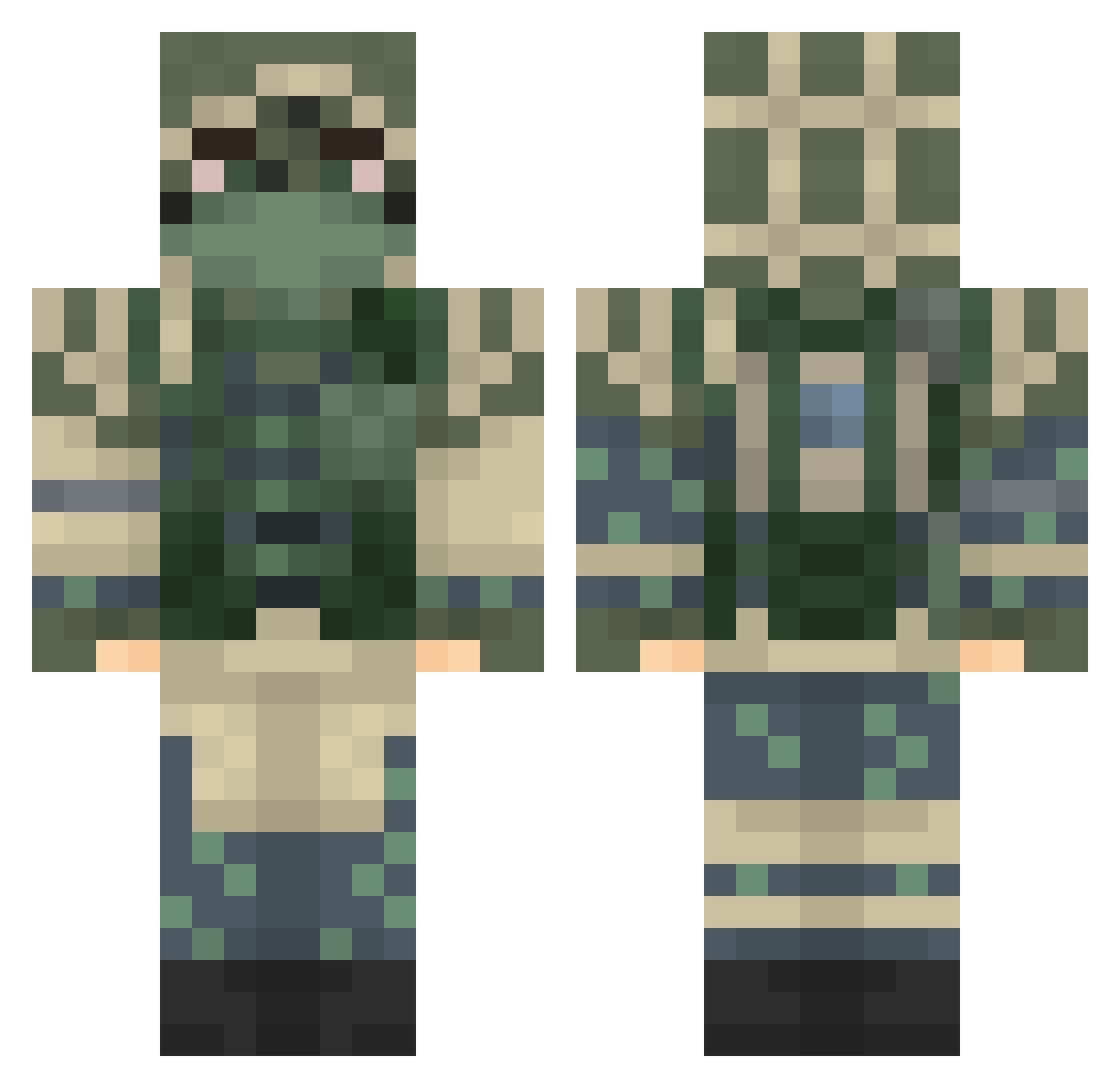 FAAFSA Minecraft skin, front and back view