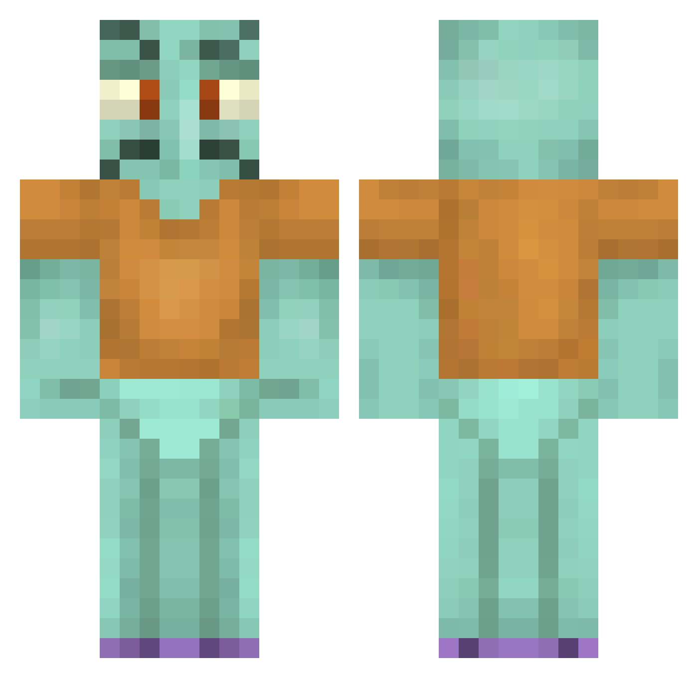 Hegsy Minecraft skin, front and back view