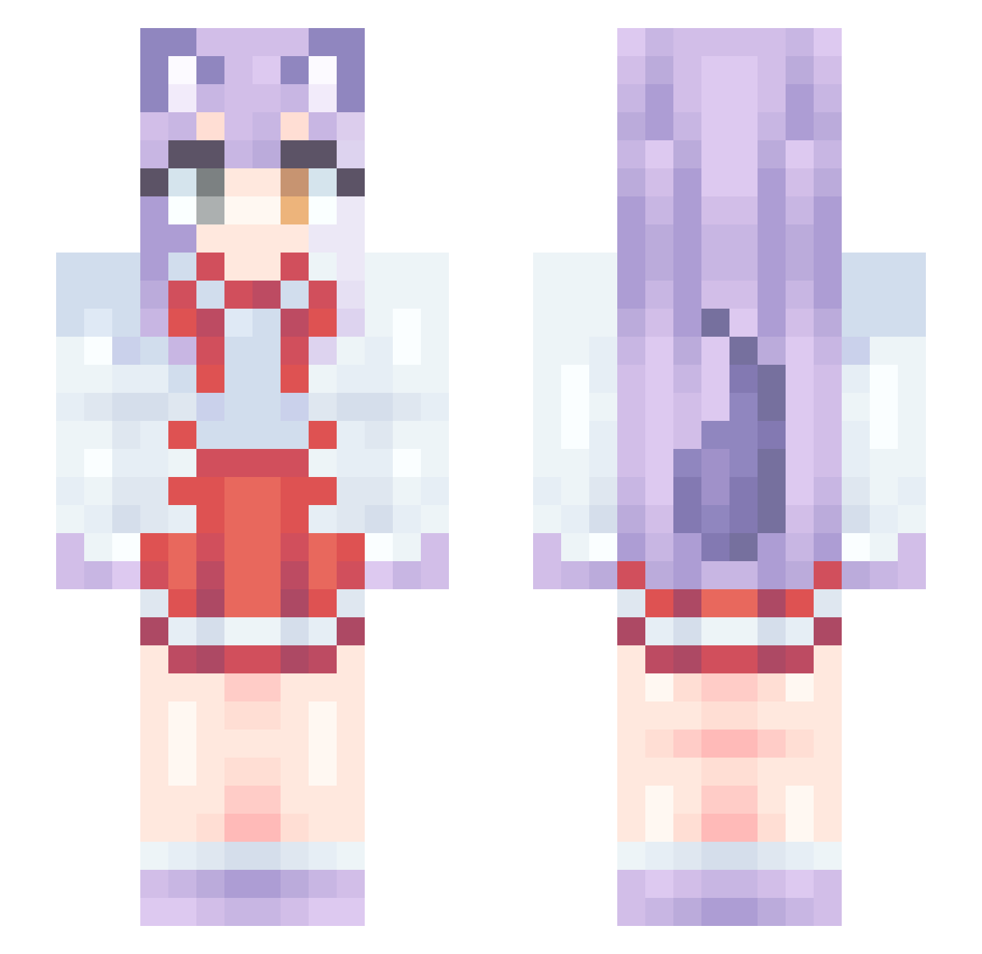 ybyoc Minecraft skin, front and back view