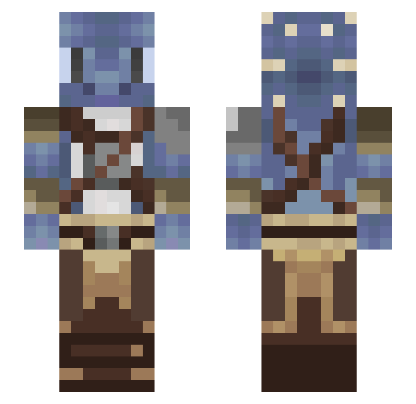 DrChucklenuts Minecraft skin, front and back view