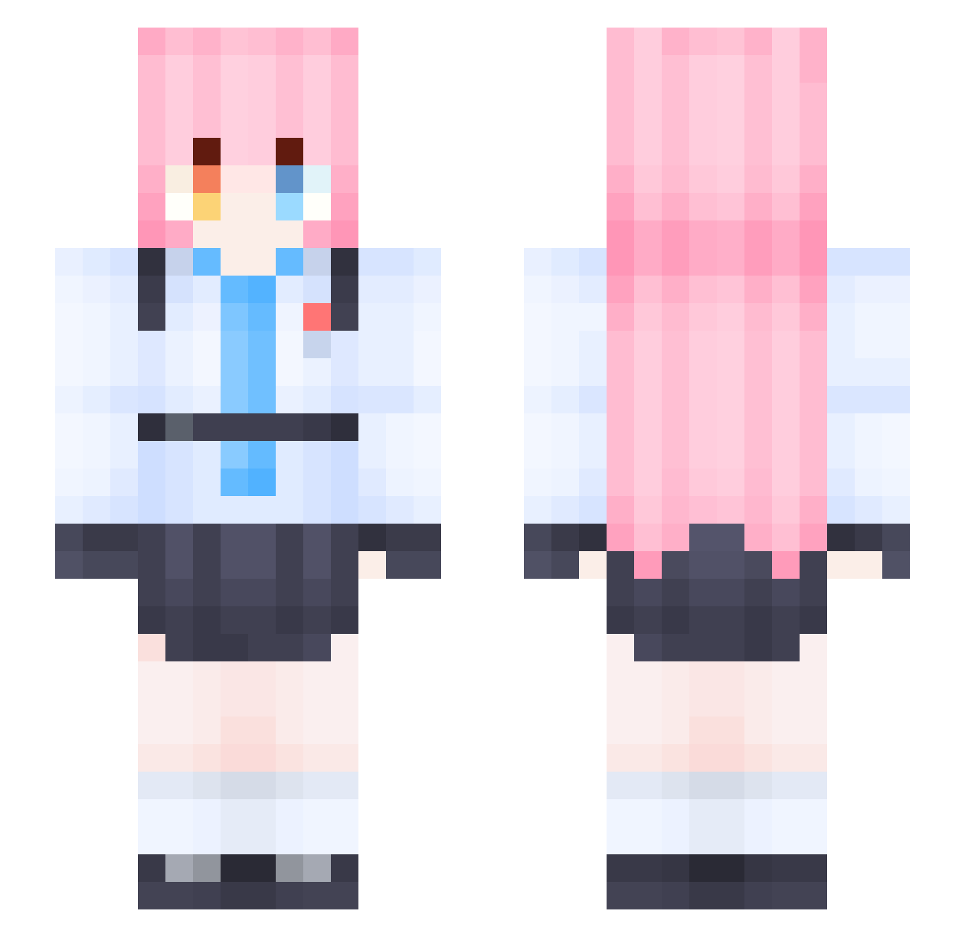 IssaFR Minecraft skin, front and back view
