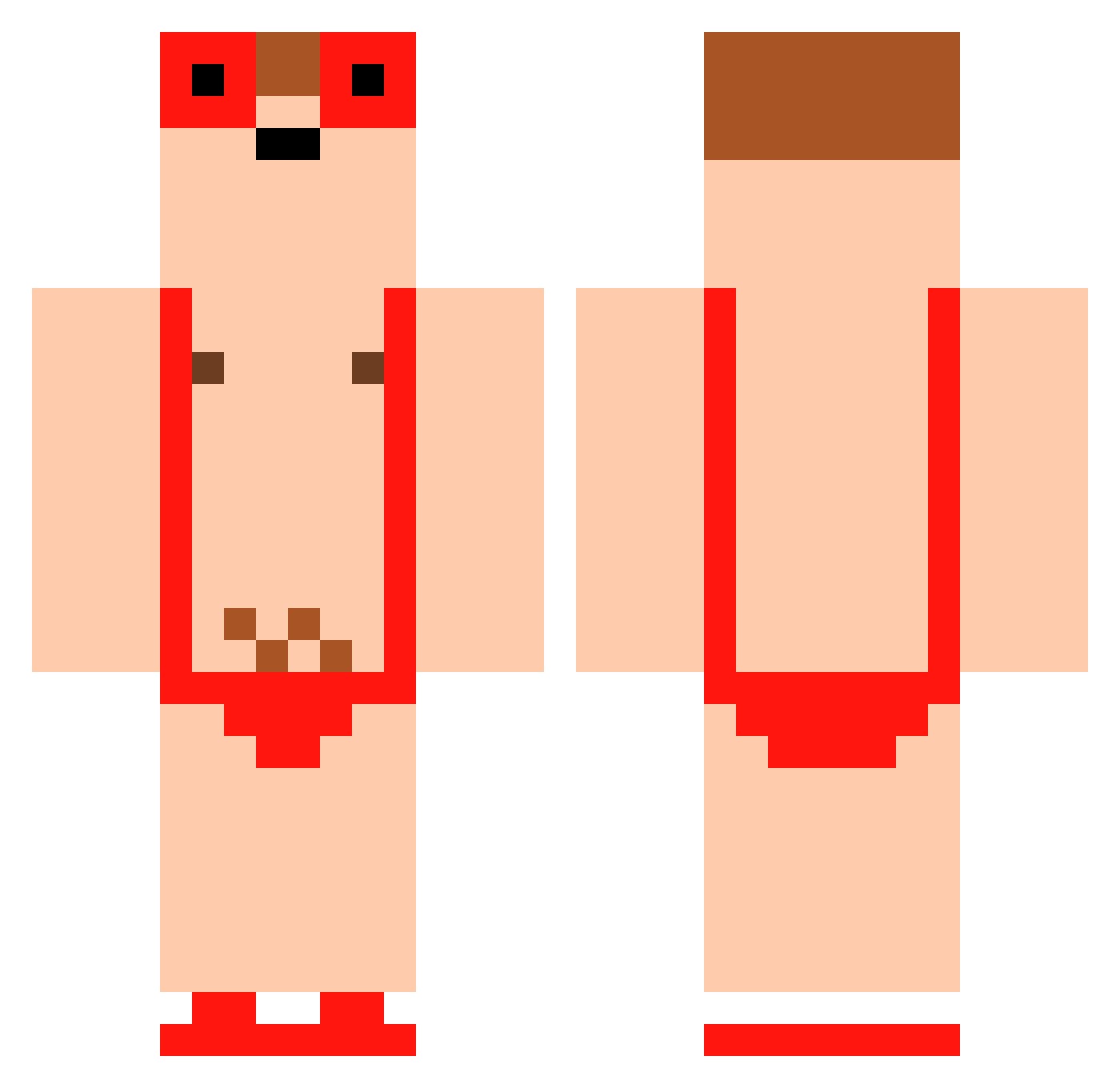 Kin_n_n Minecraft skin, front and back view