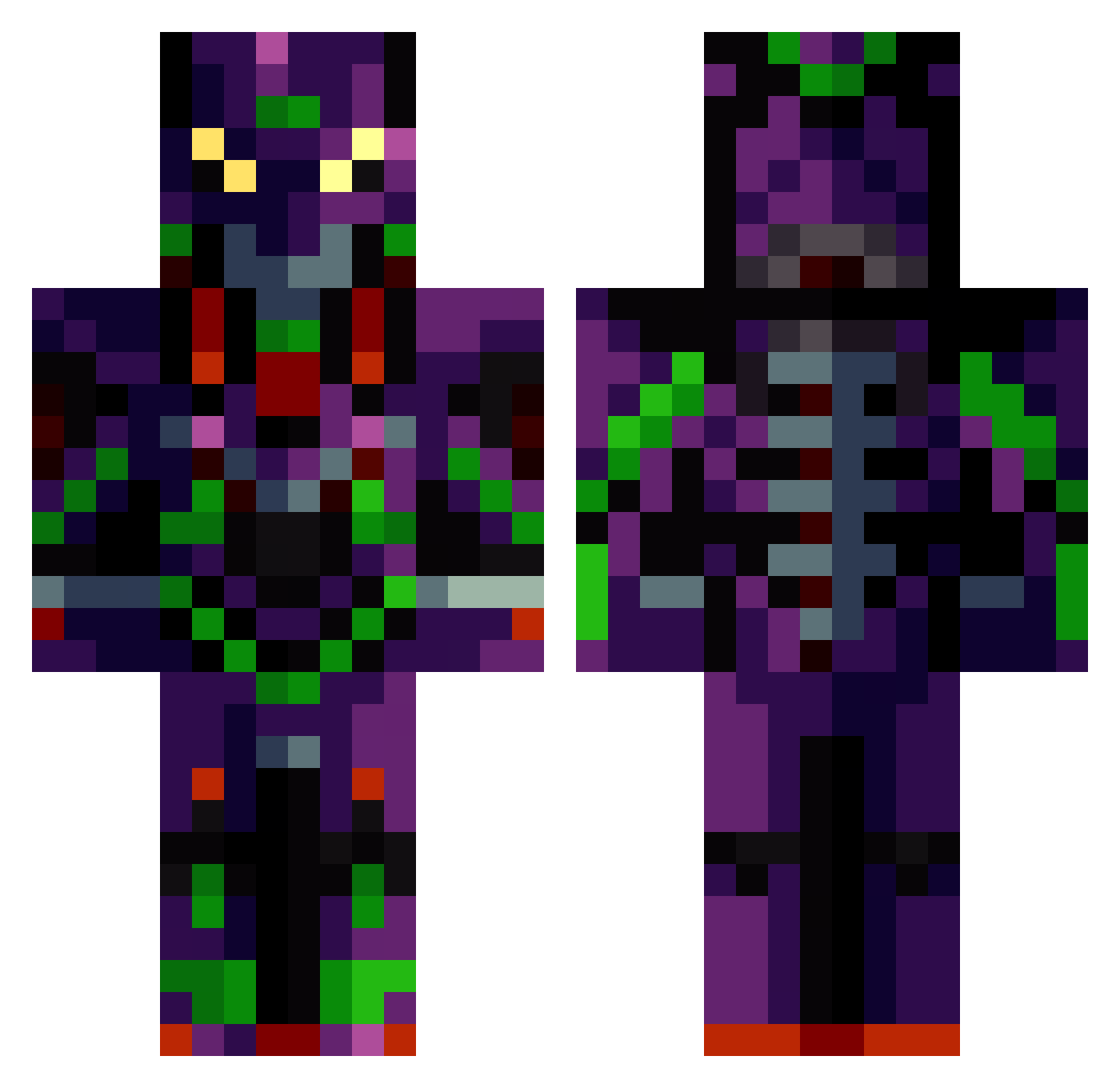 CAILOSAM Minecraft skin, front and back view