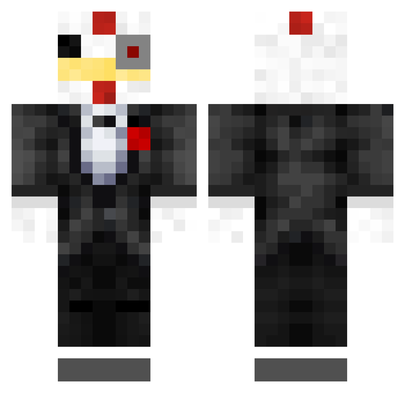 Splixoni Minecraft skin, front and back view