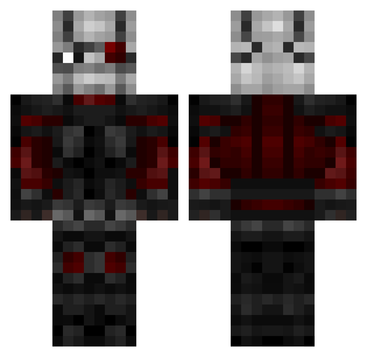 Samu25 Minecraft skin, front and back view
